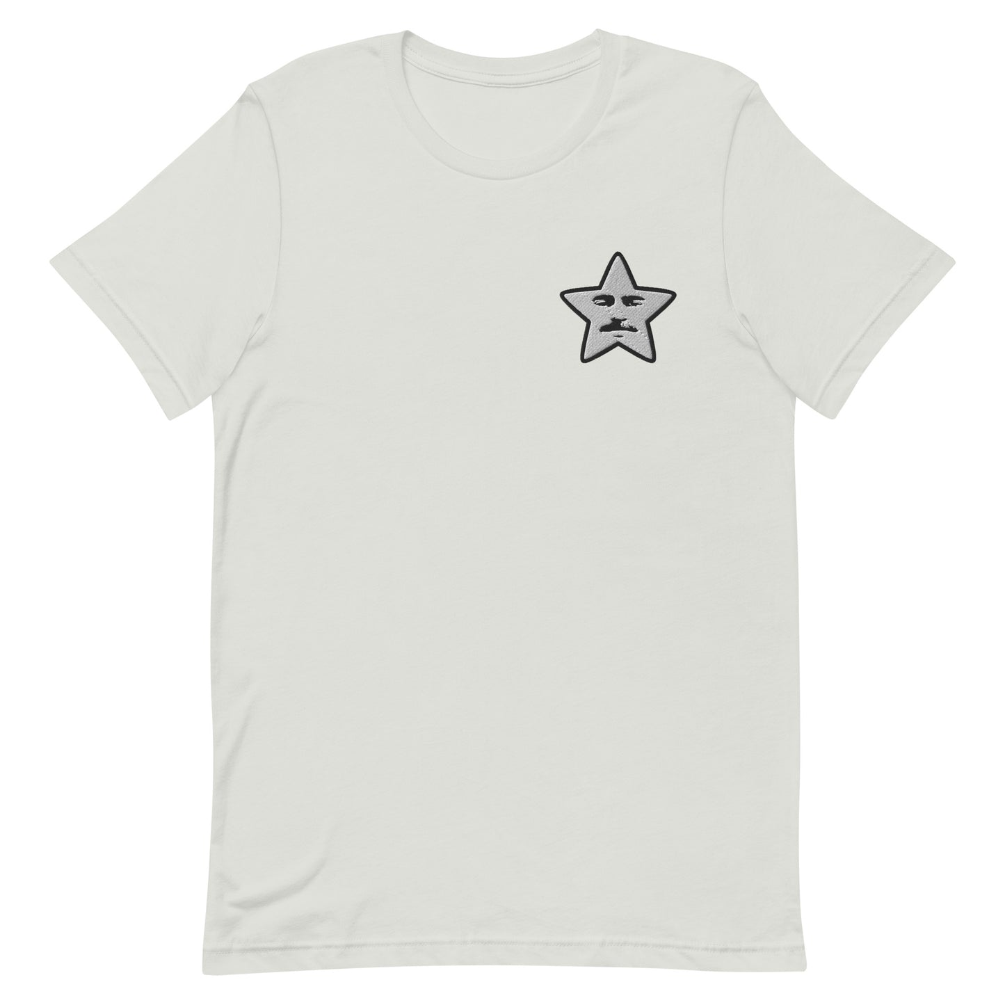 embroidered starface tee | silver white (ring-spun cotton)
