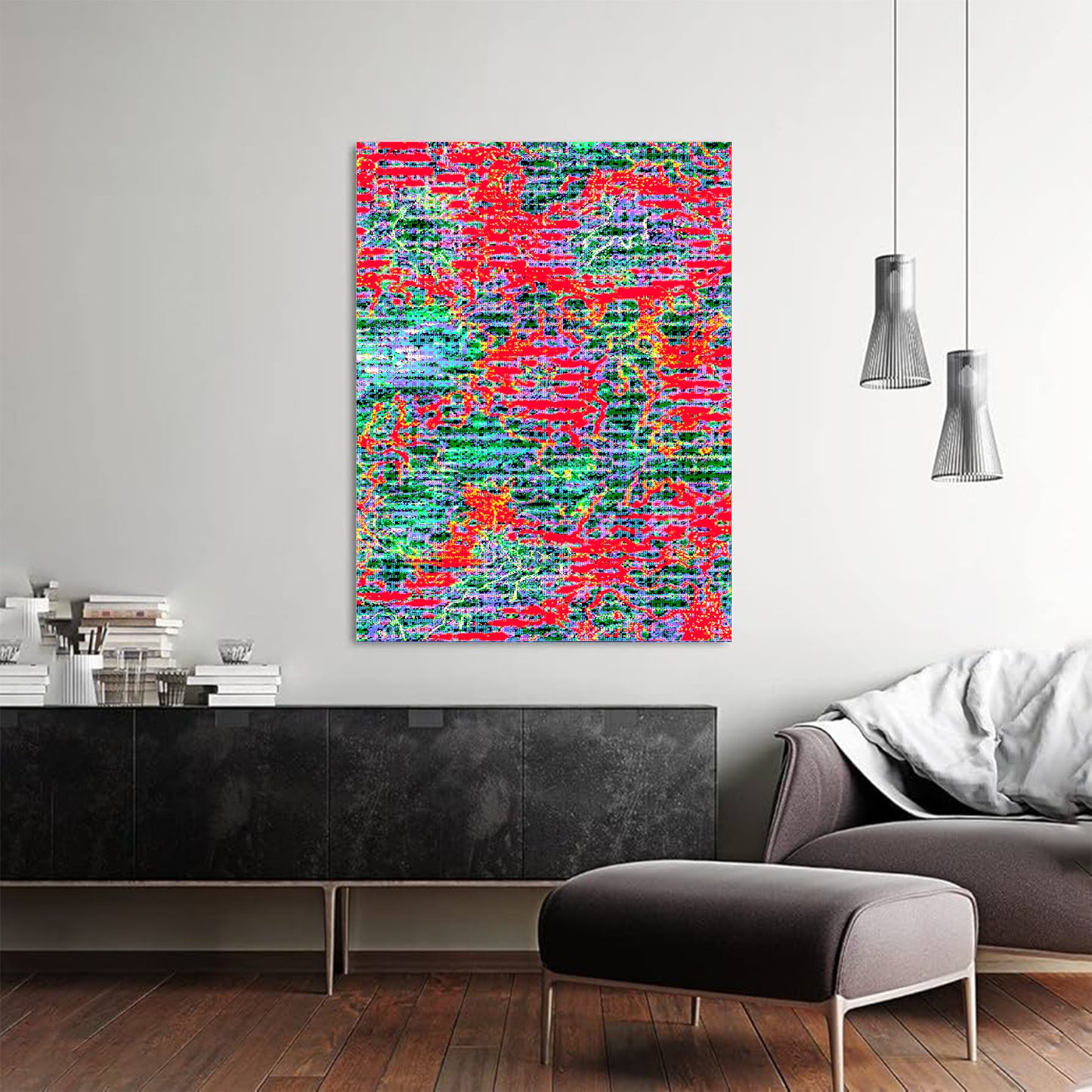 anxious cyber god (canvas print: 30x40 in.)