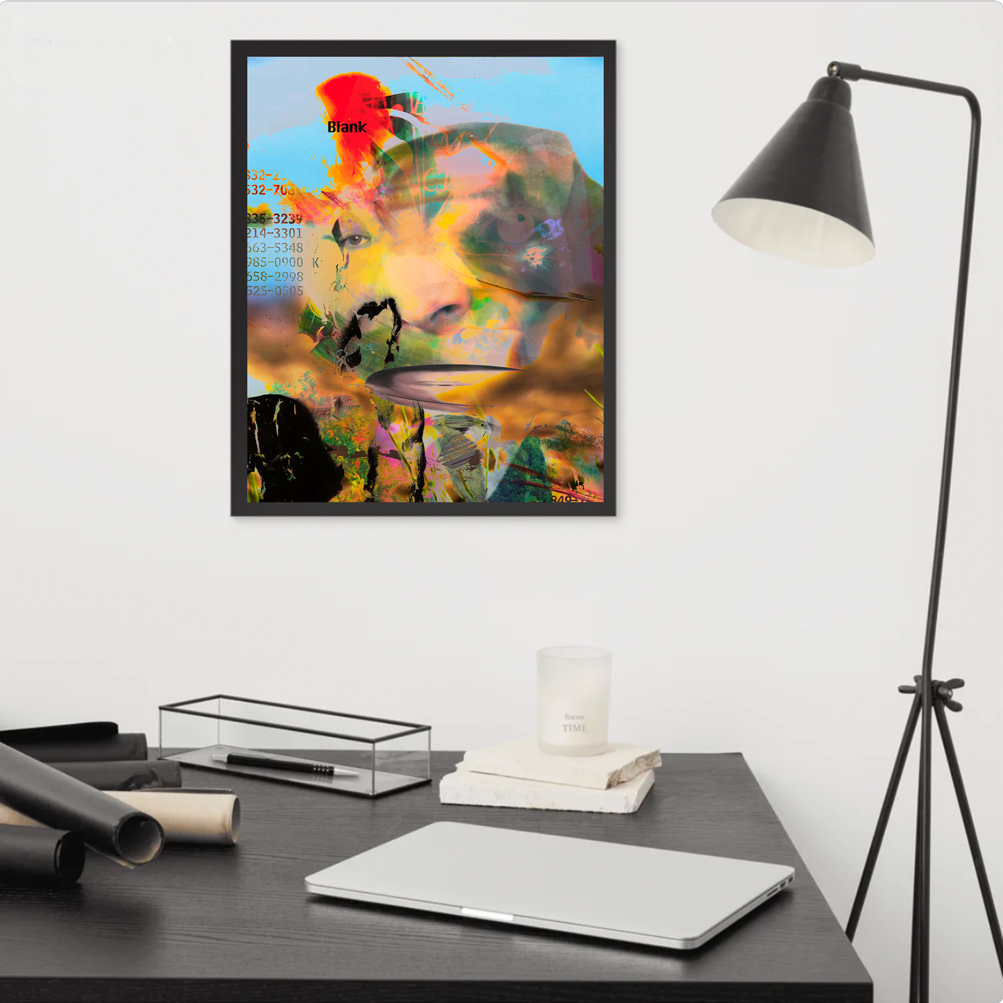 blank face (framed print: 16x20 in)