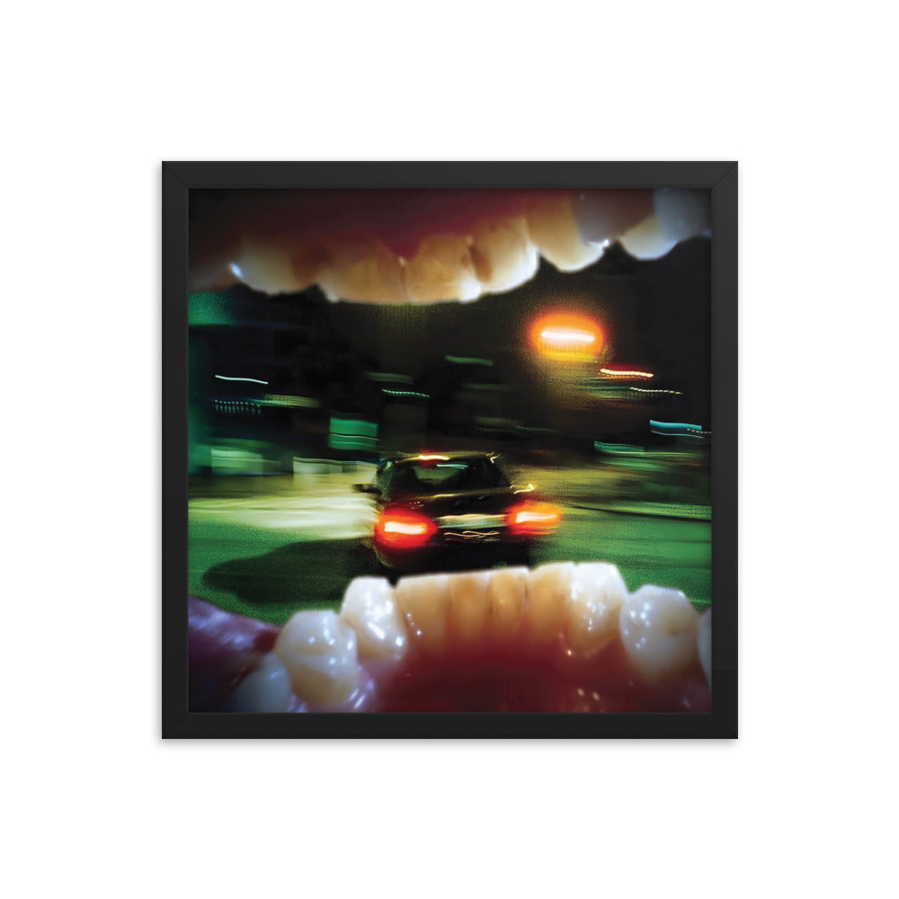 a chain of events (framed print: 16x16 in)