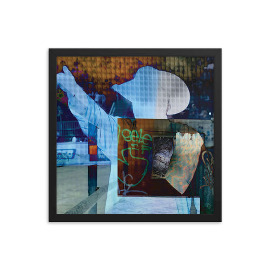 the vacant cowboy (framed print: 16x16 in)