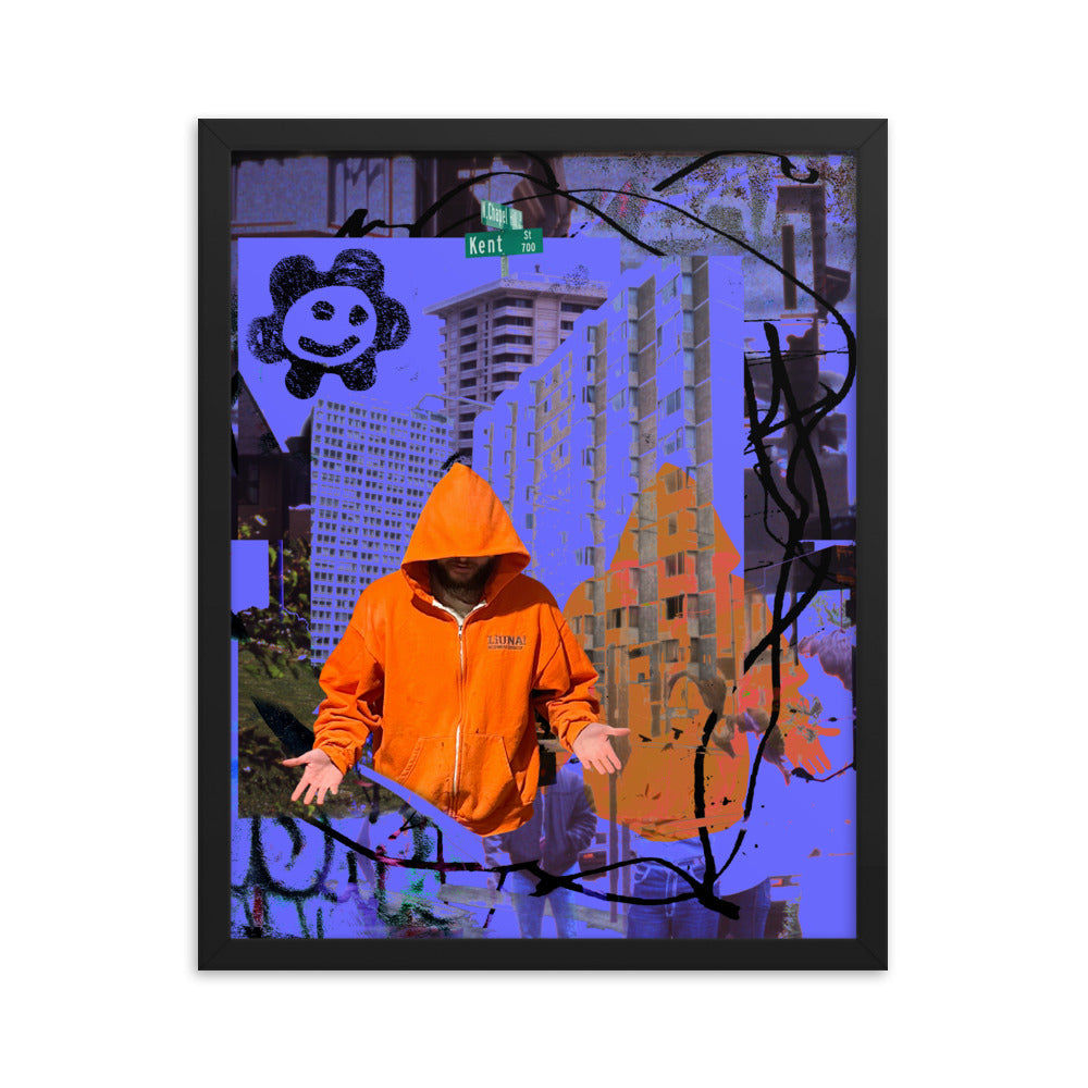 big city blues (framed print: 16x20 in.)