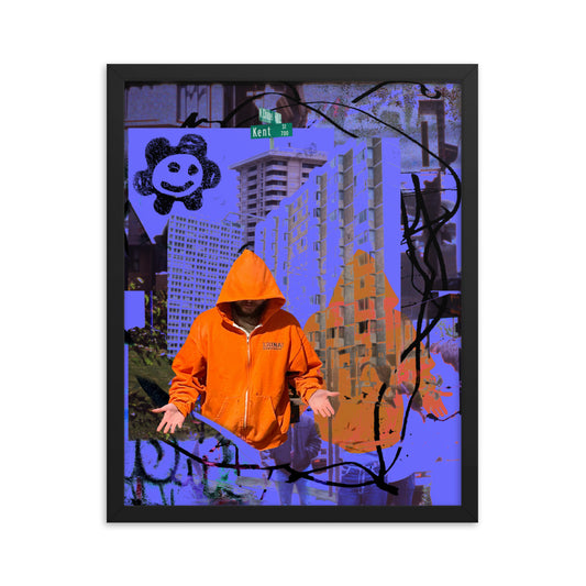big city blues (framed print: 16x20 in.)