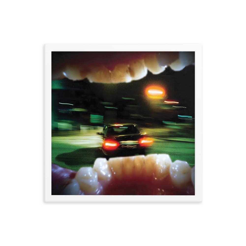 a chain of events (framed print: 16x16 in)