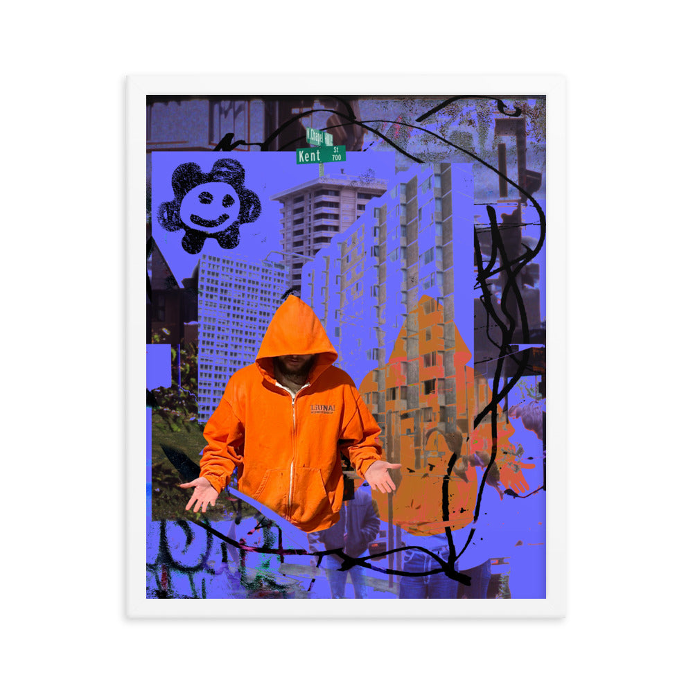 big city blues (framed print: 16x20 in.)