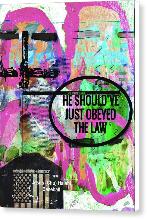 justice vs. law and order (canvas print: 30x40 in.)