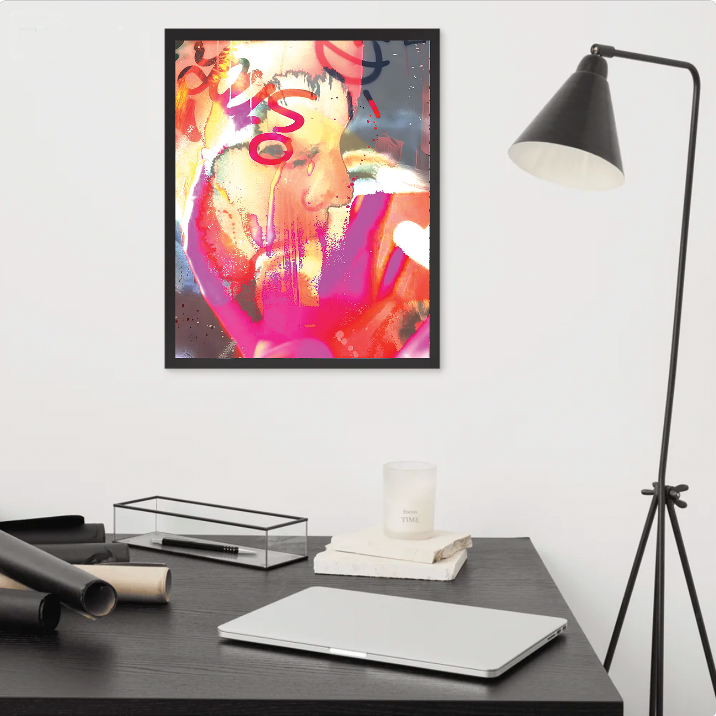 kiss (framed print: 16x20 in)