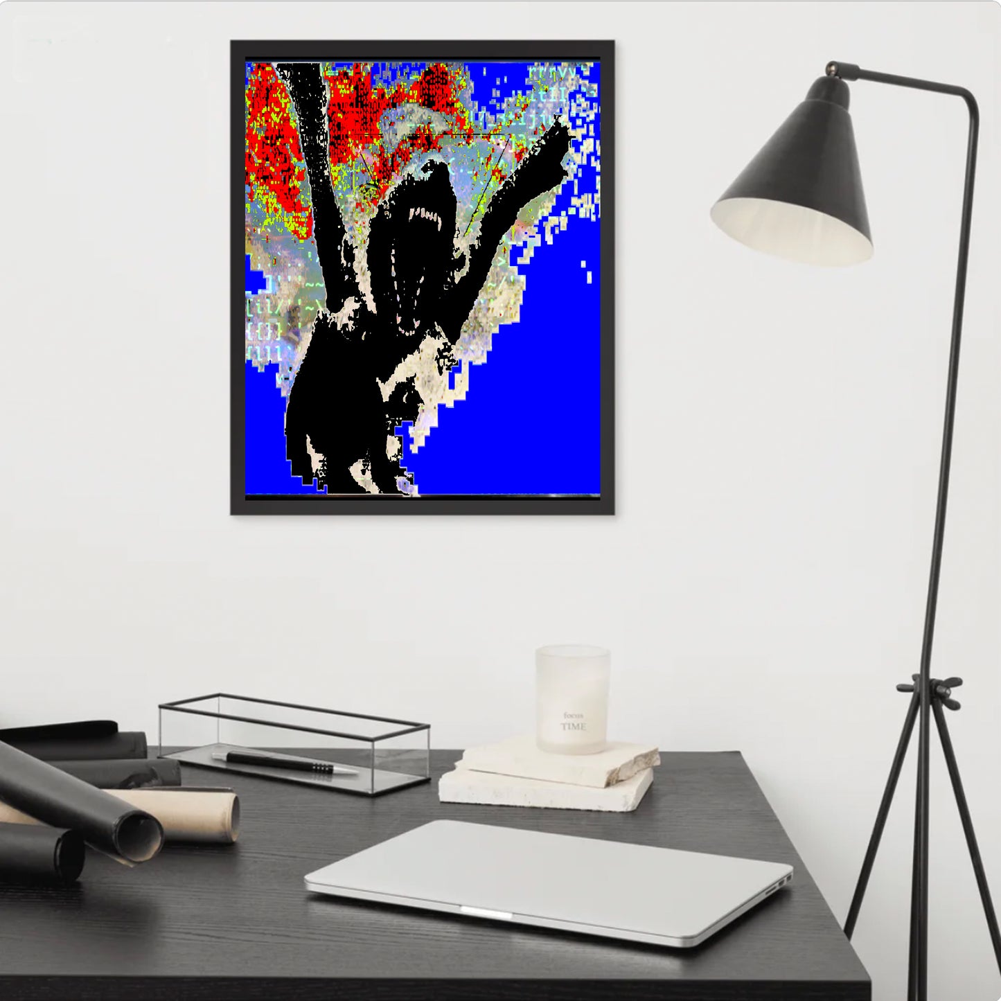 screaming into the void (framed print: 16x20 in.)
