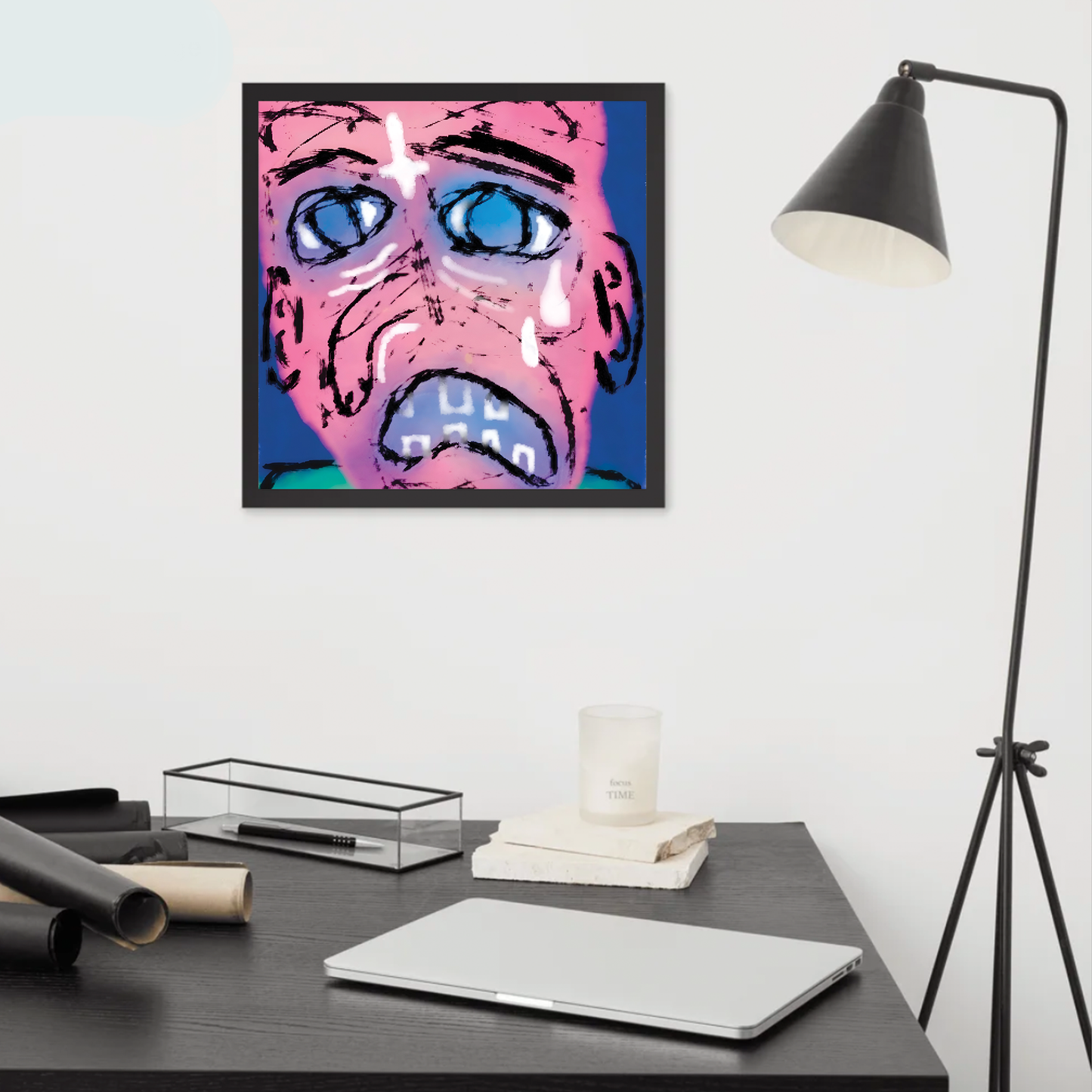 self portrait (framed print: 16x16 in)