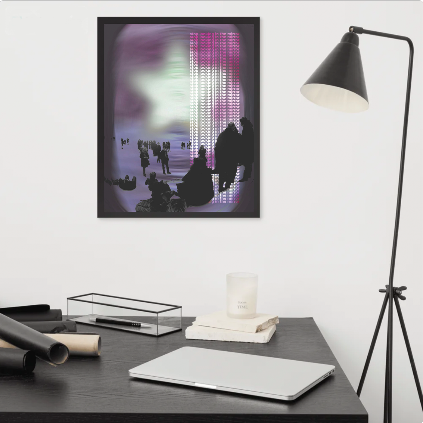 stop looking in the mirror (framed print: 16x20 in)