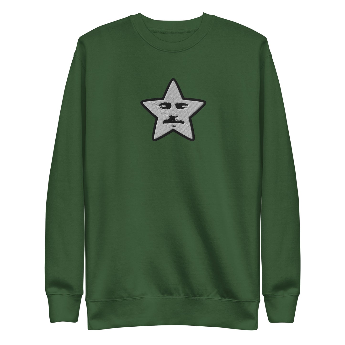 embroidered starface sweatshirt | forest green (cotton)