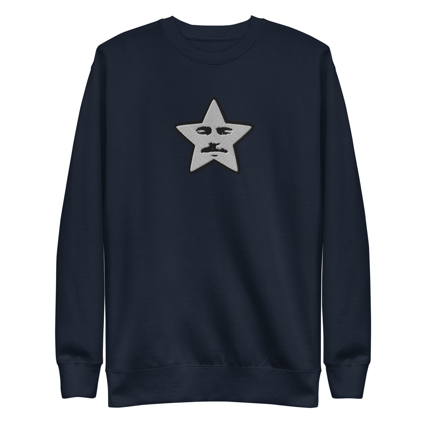 embroidered starface sweatshirt | navy blazer (cotton)