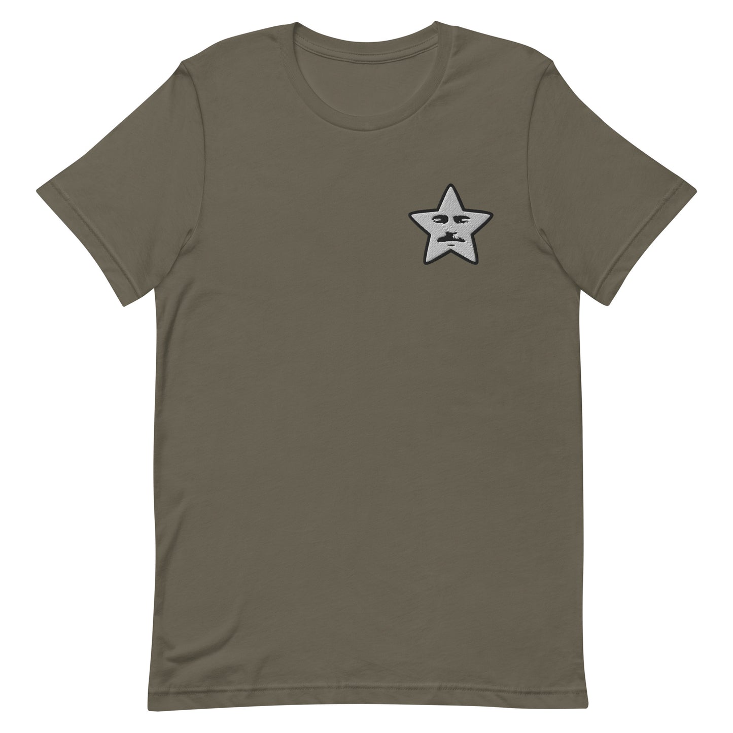 embroidered starface tee | army (ring-spun cotton)